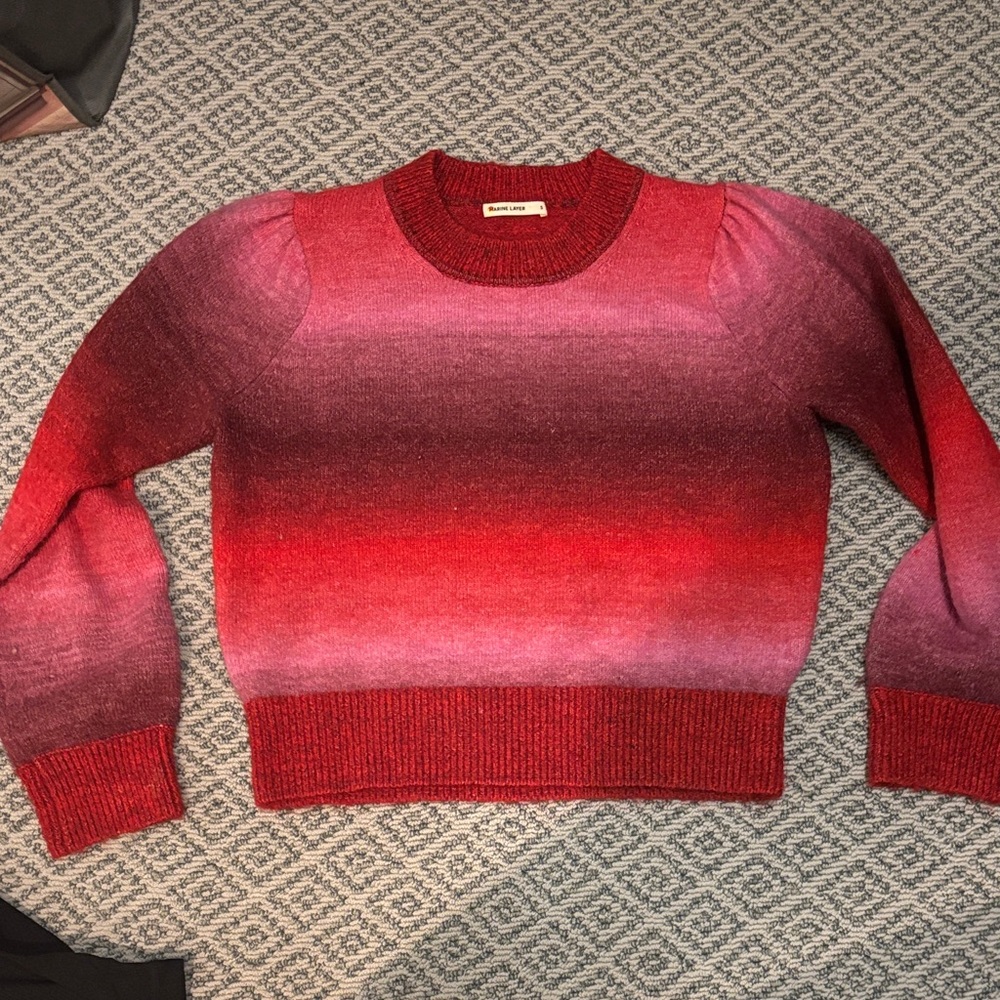 Marine Layer Red and Purple Gradient Sweater Size S